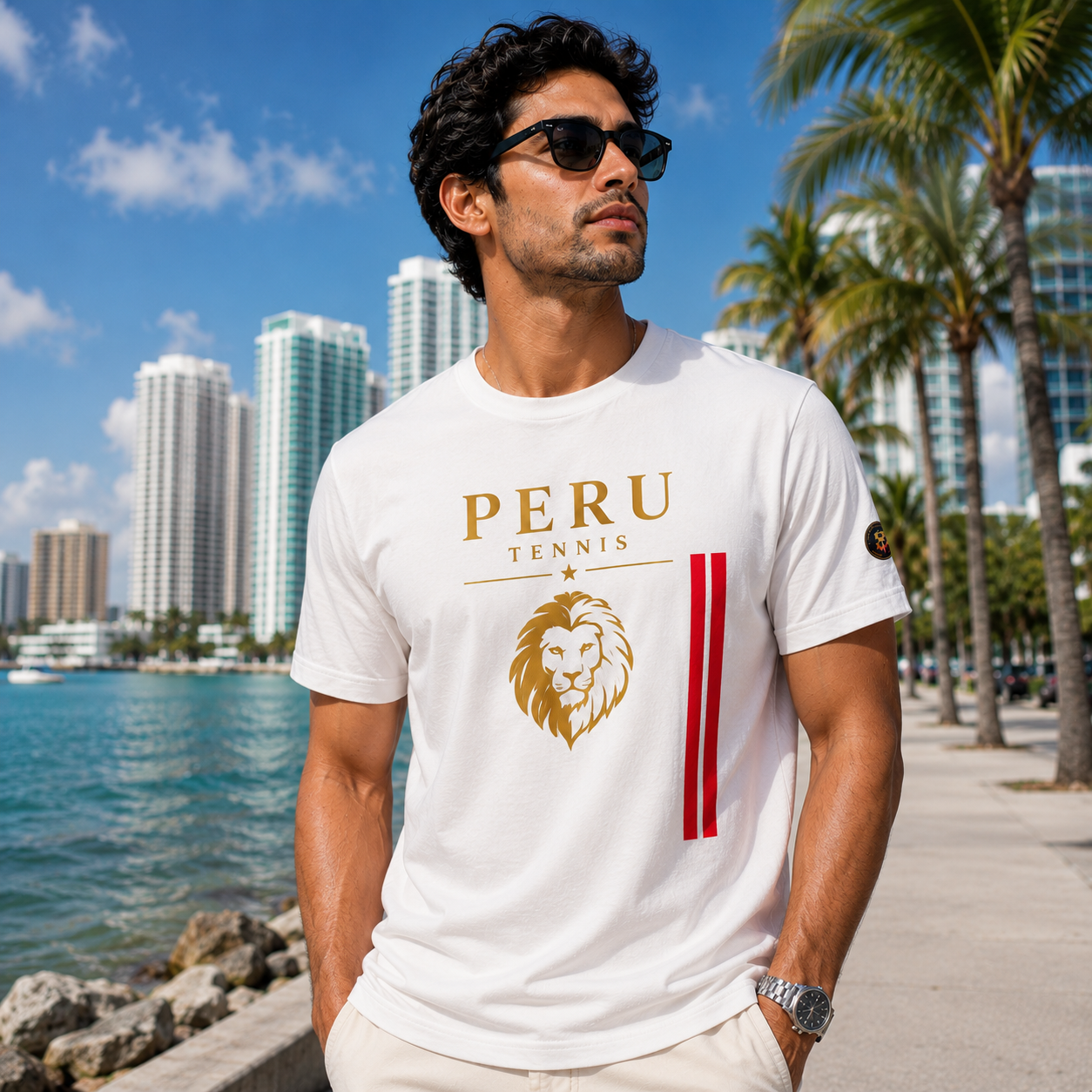 Peru Tennis Premium Lion Unisex T-Shirt