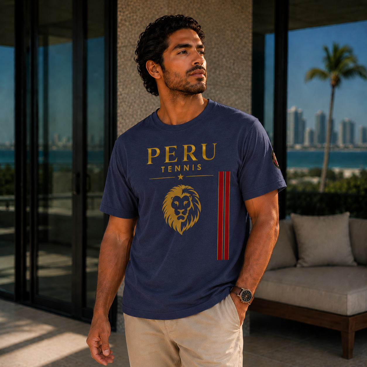 Peru Tennis Premium Lion Unisex T-Shirt