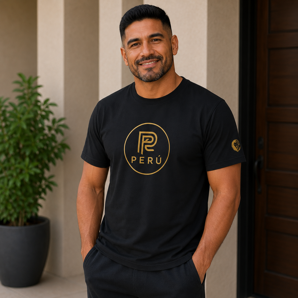 Peru Gold Logo Premium Organic Cotton Unisex Tee | BUSENETA