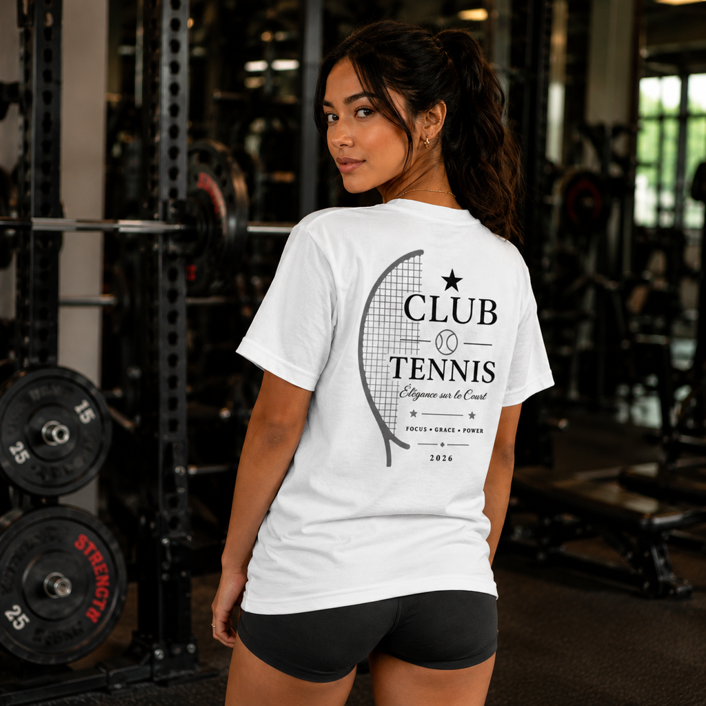 Club Tennis Elegance Tee – Tennis Racquet Edition