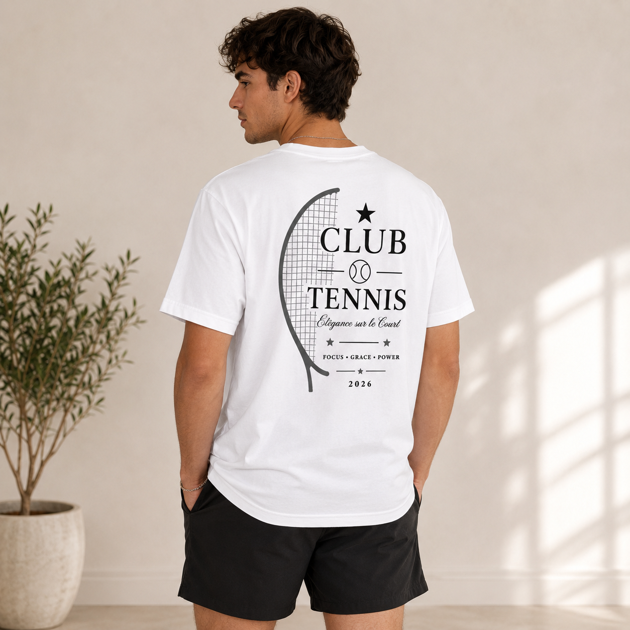 Club Tennis Elegance Tee – Tennis Racquet Edition