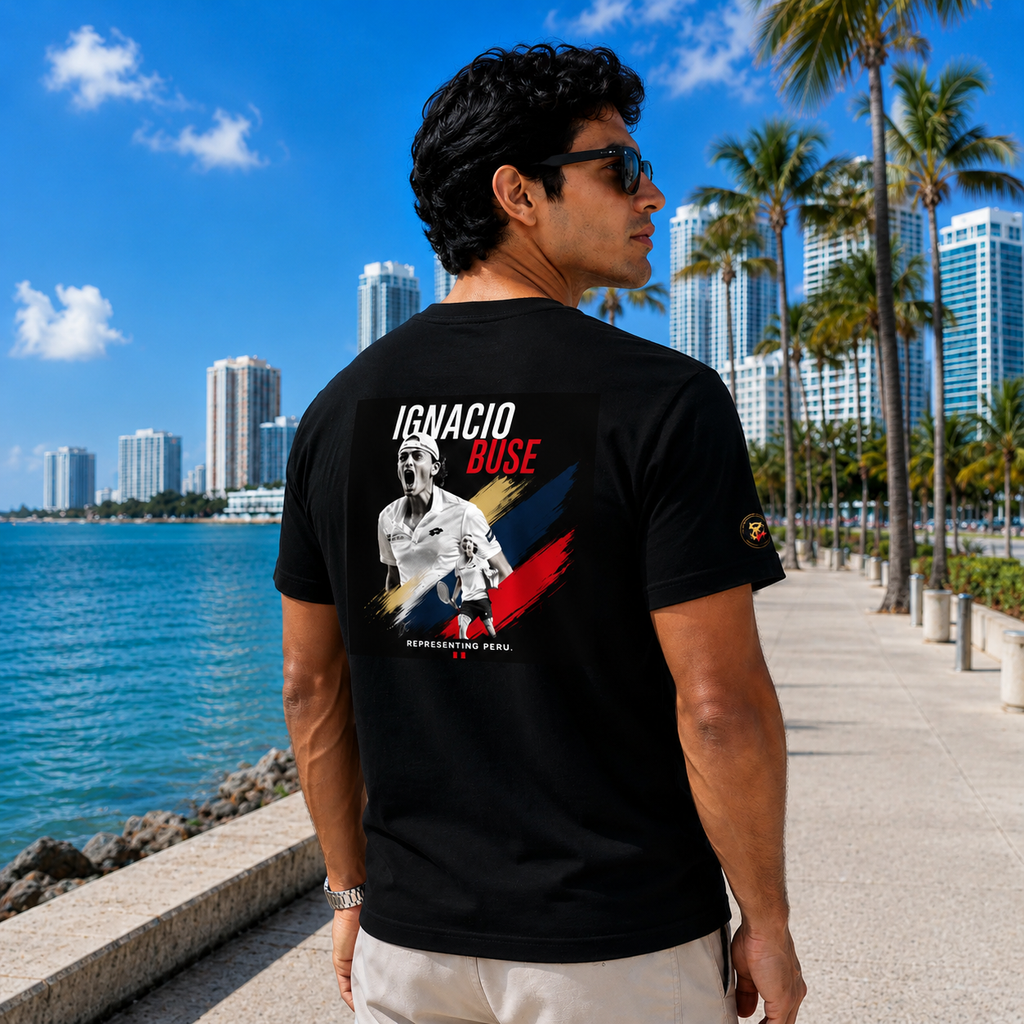 Champion Stripe Tennis T-Shirt | Ignacio Buse Collection