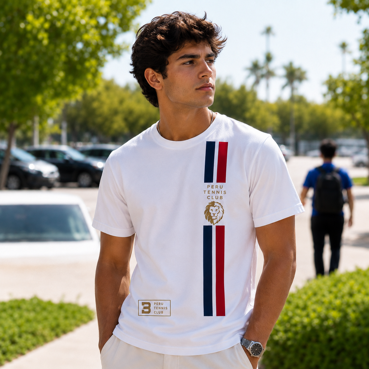 Champion Stripe Tennis T-Shirt | Ignacio Buse Collection